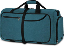 Faltbare Reisetasche Schwarz 65L Sporttasche mit Schuhfach