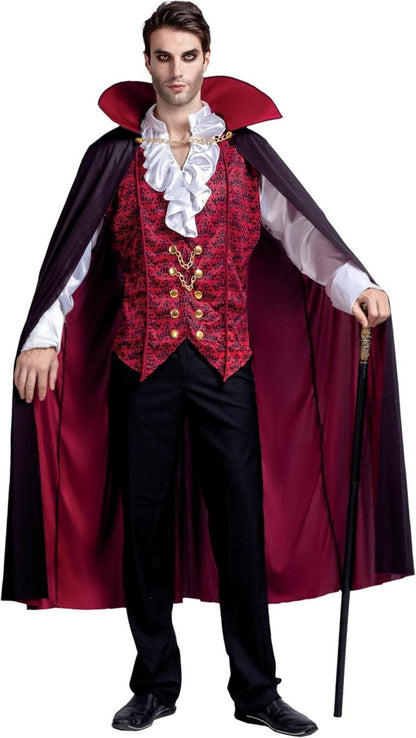 Renaissance Vampir Halloween Kostüm Herren Cosplay S-XXL Rot