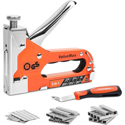 3-in-1 Handtacker Set mit 3000 Klammern - Profi Tacker Holz