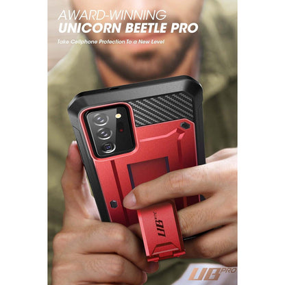 Robuste Hülle mit Gürtelclip für Samsung Galaxy Note 20 Ultra Rot