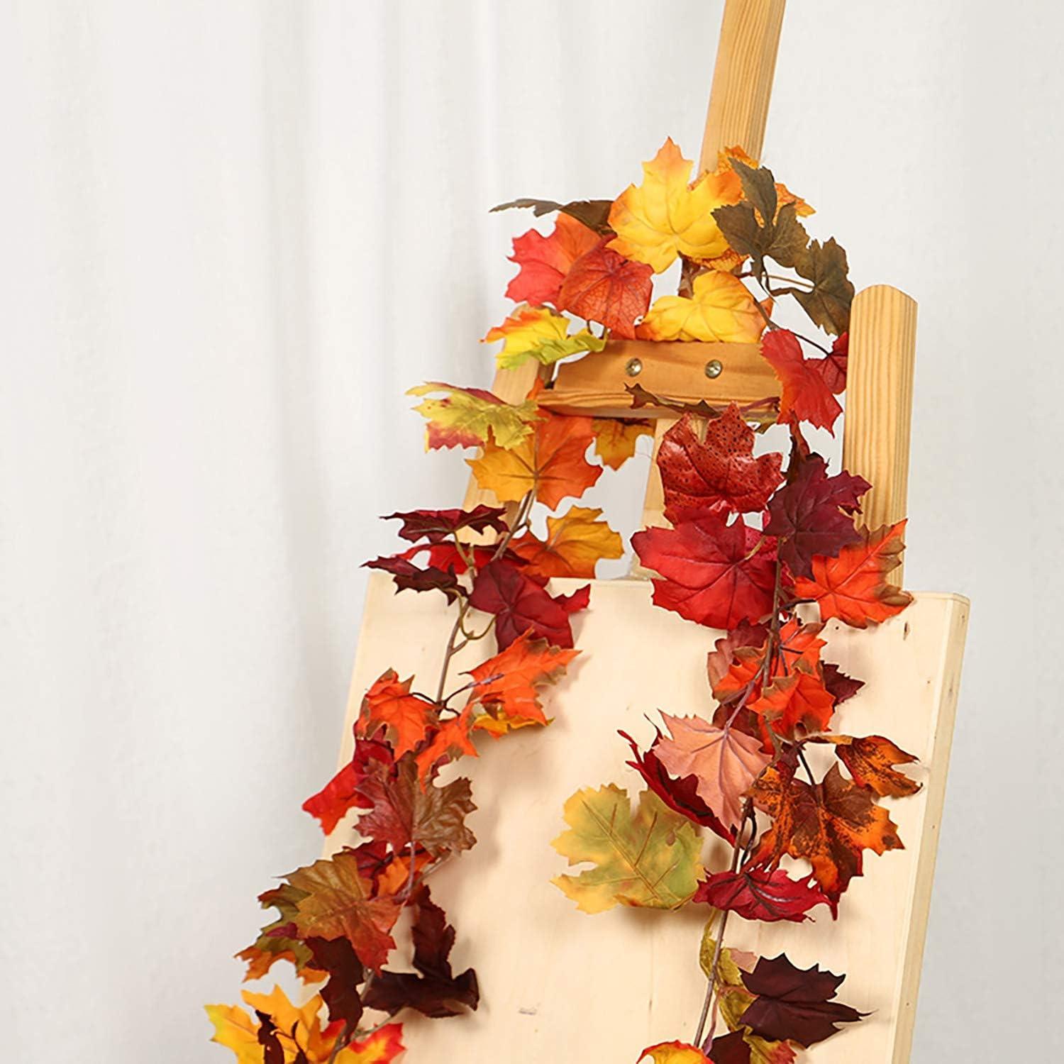 2er Ahornblätter-Girlande künstlich Herbst Deko Innen Außen Garten Hochzeit