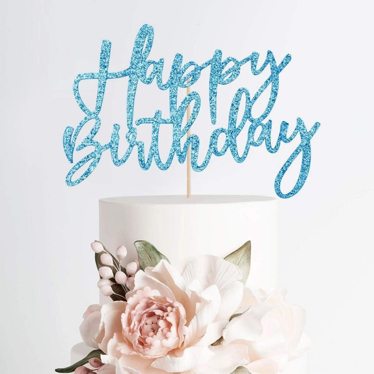 Tortendeko Happy Birthday Blau 20 Sterne Cake Topper