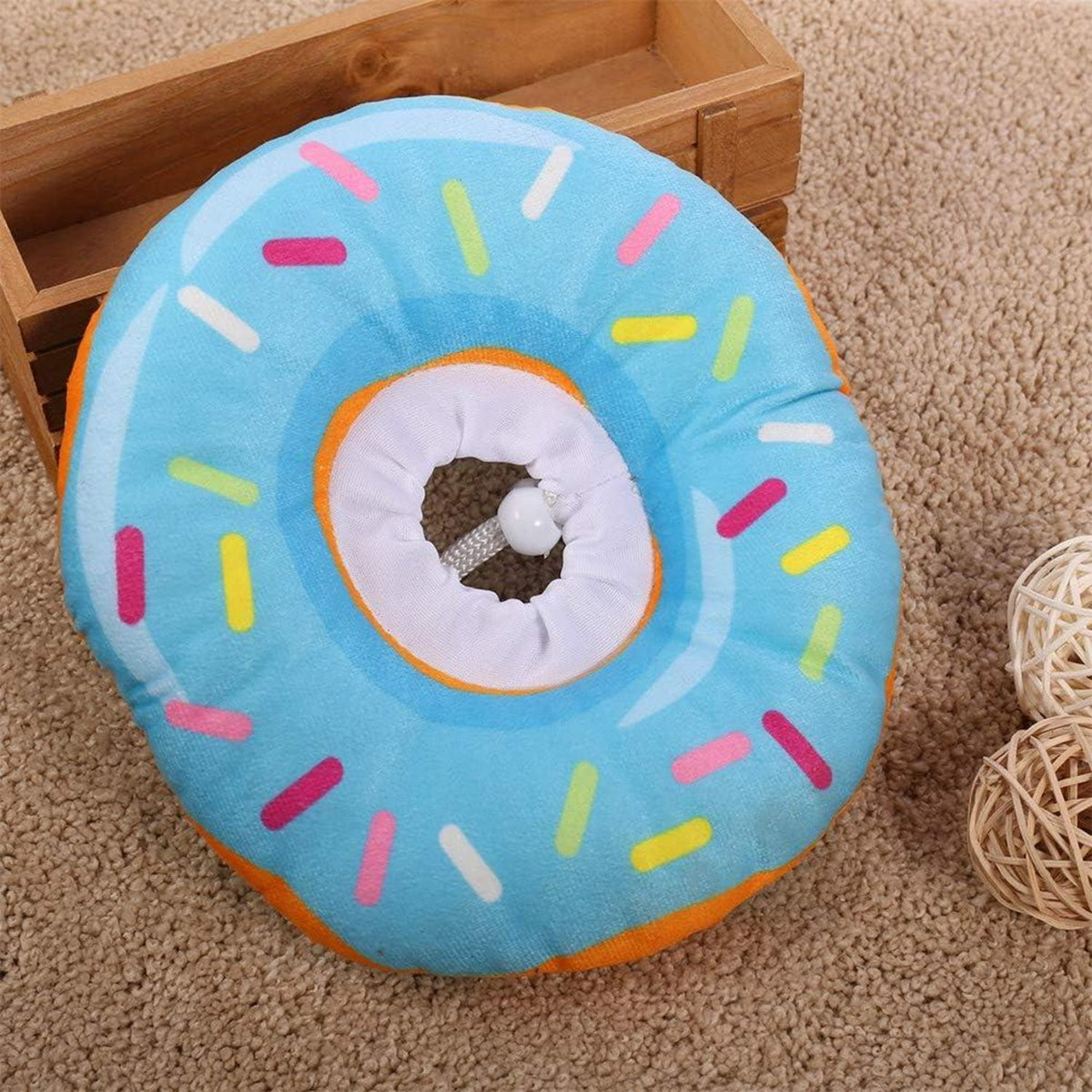Katzen Halskrause Kätzchen Halsband Weich Anti Biss XS Blau Banane