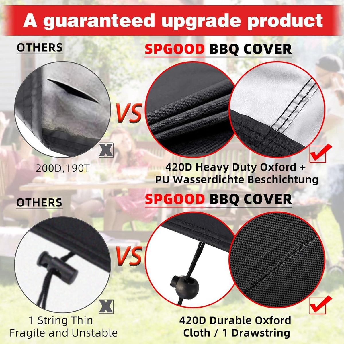 Grillabdeckung 420D Oxford-Stoff Wasserdicht Staubdicht BBQ Cover