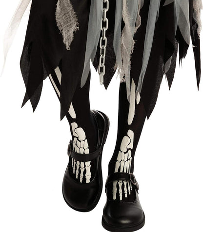 Sensenmann Kostüm Mädchen Gruseliges Halloween Cosplay Party Outfit 10-12 Jahre