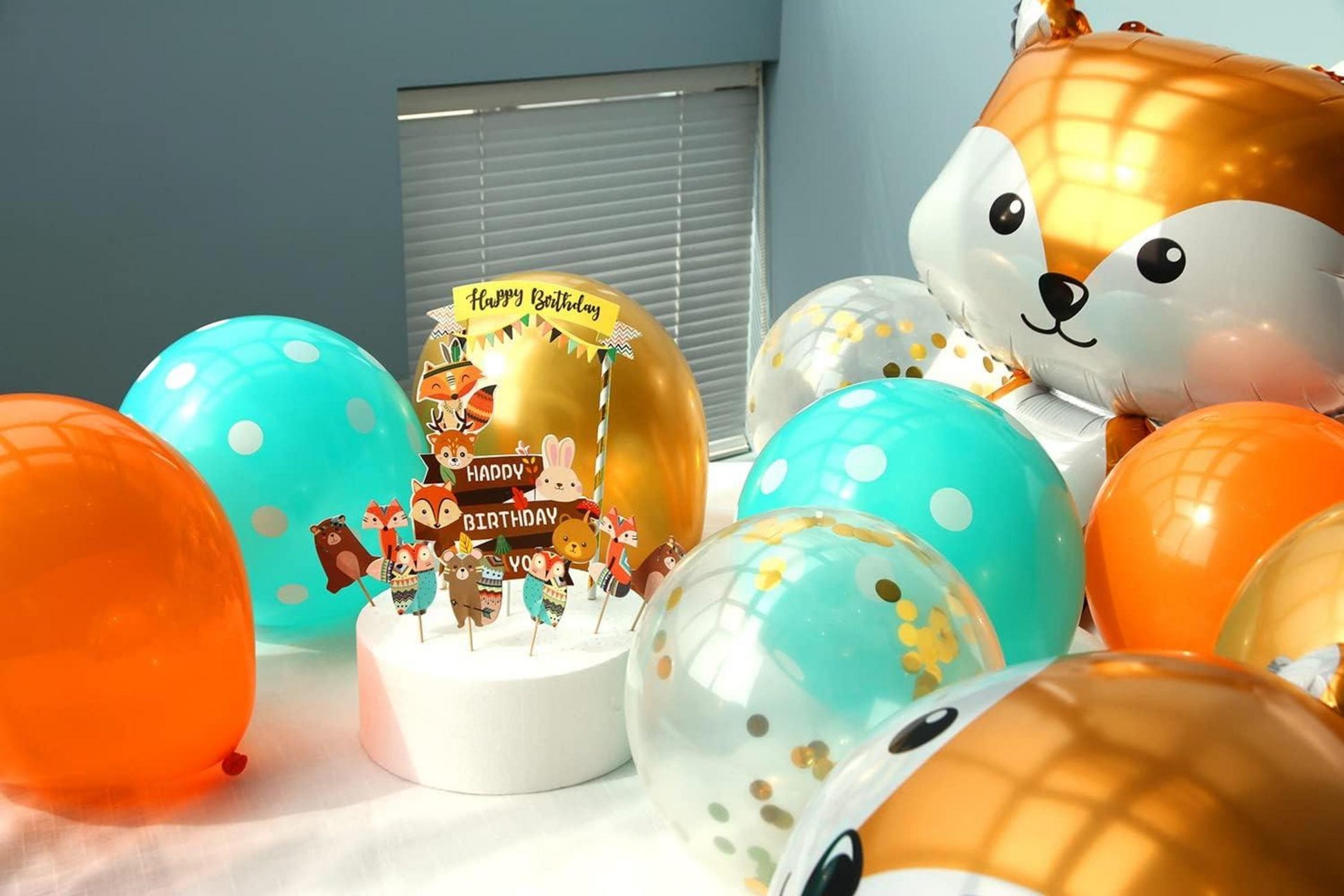 Regendeko Happy Birthday Fuchs Tiere Kindergeburtstag Party
