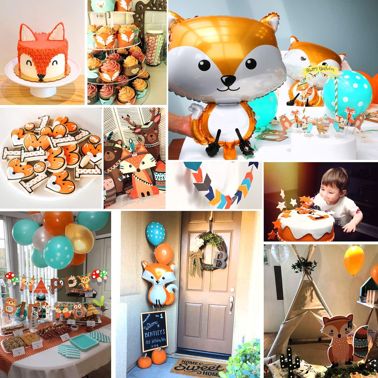 Girlande Happy Birthday Fuchs Luftballon Konfetti Luftballons Party
