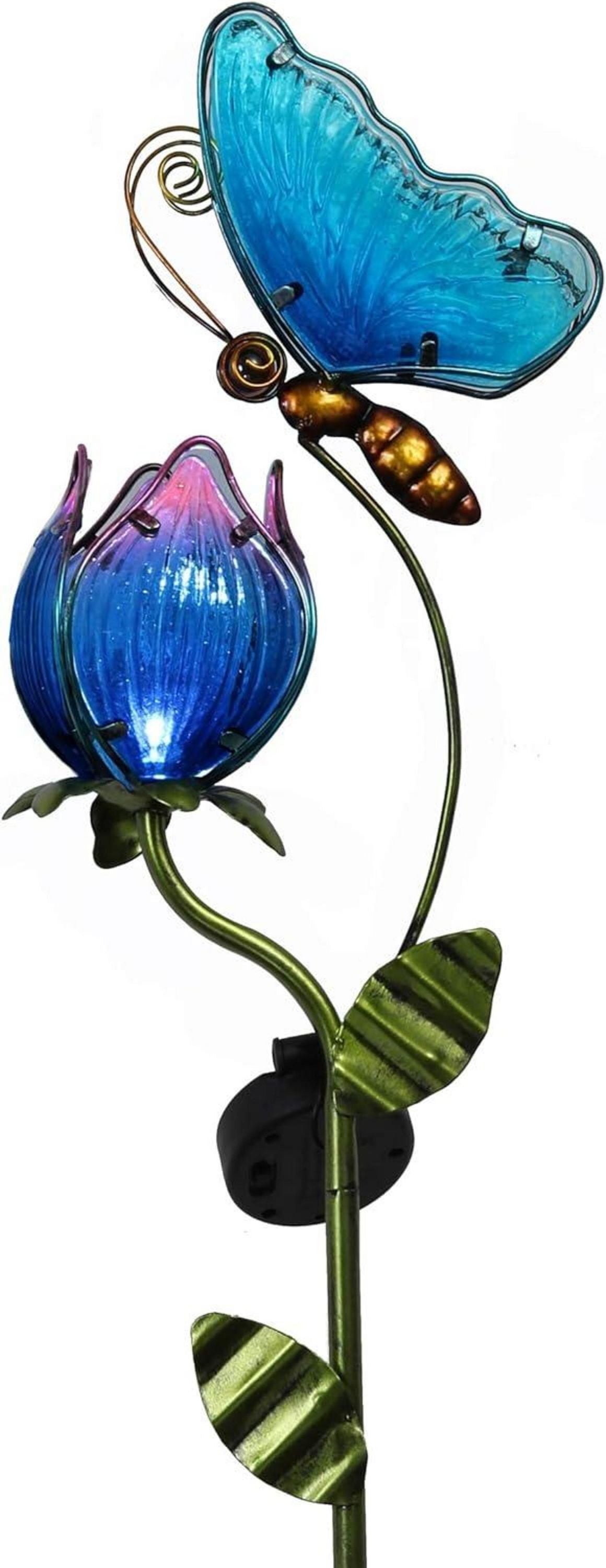 Solarleuchte Schmetterling-Blumen Gartendeko für Draußen