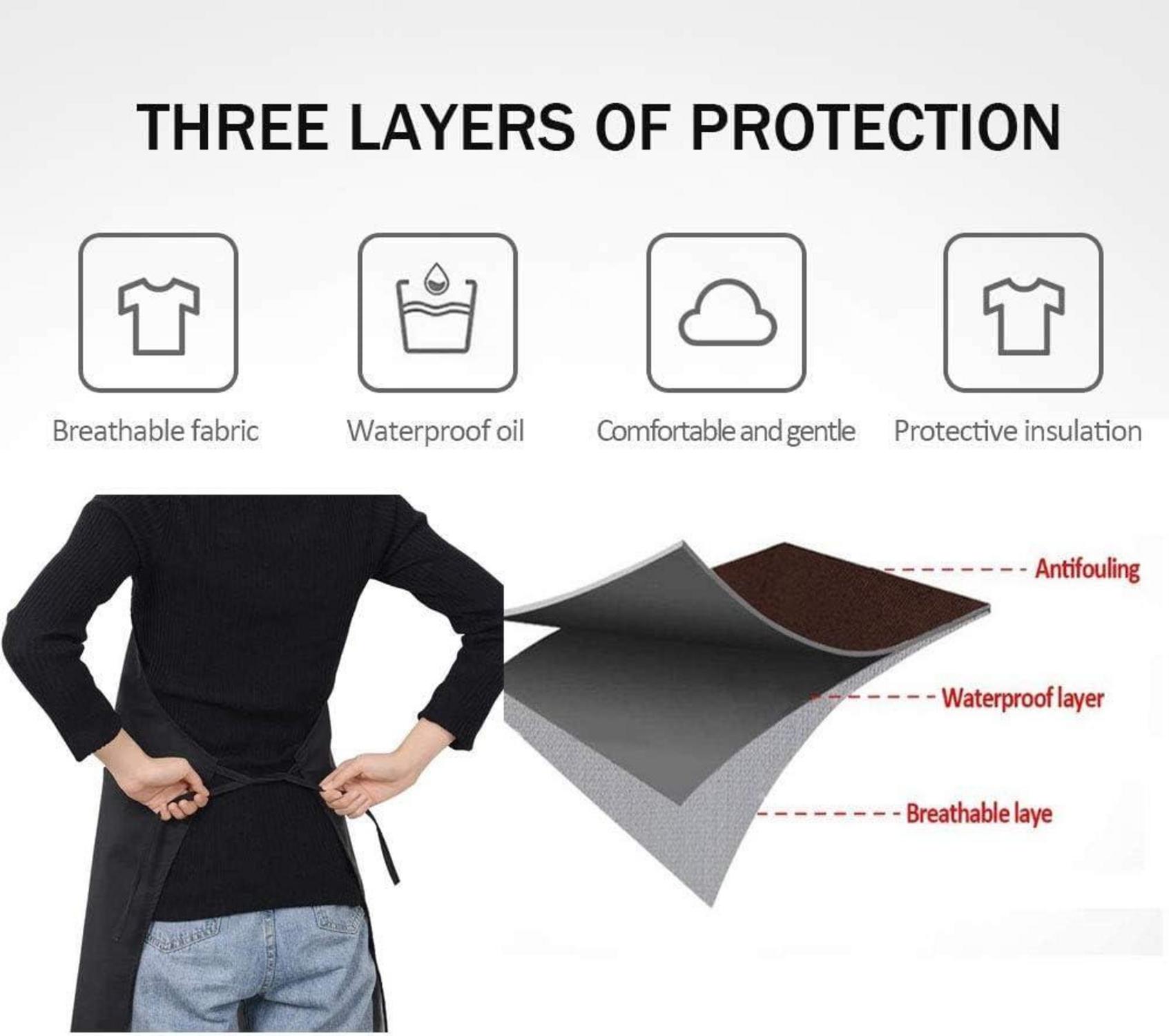 Wasserdichte Damen Kochschürze mit Taschen, verstellbar