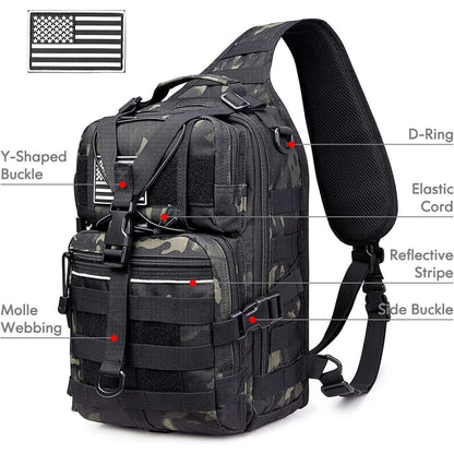 Tactical Sling Rucksack Groß Militär Umhängetasche Outdoor