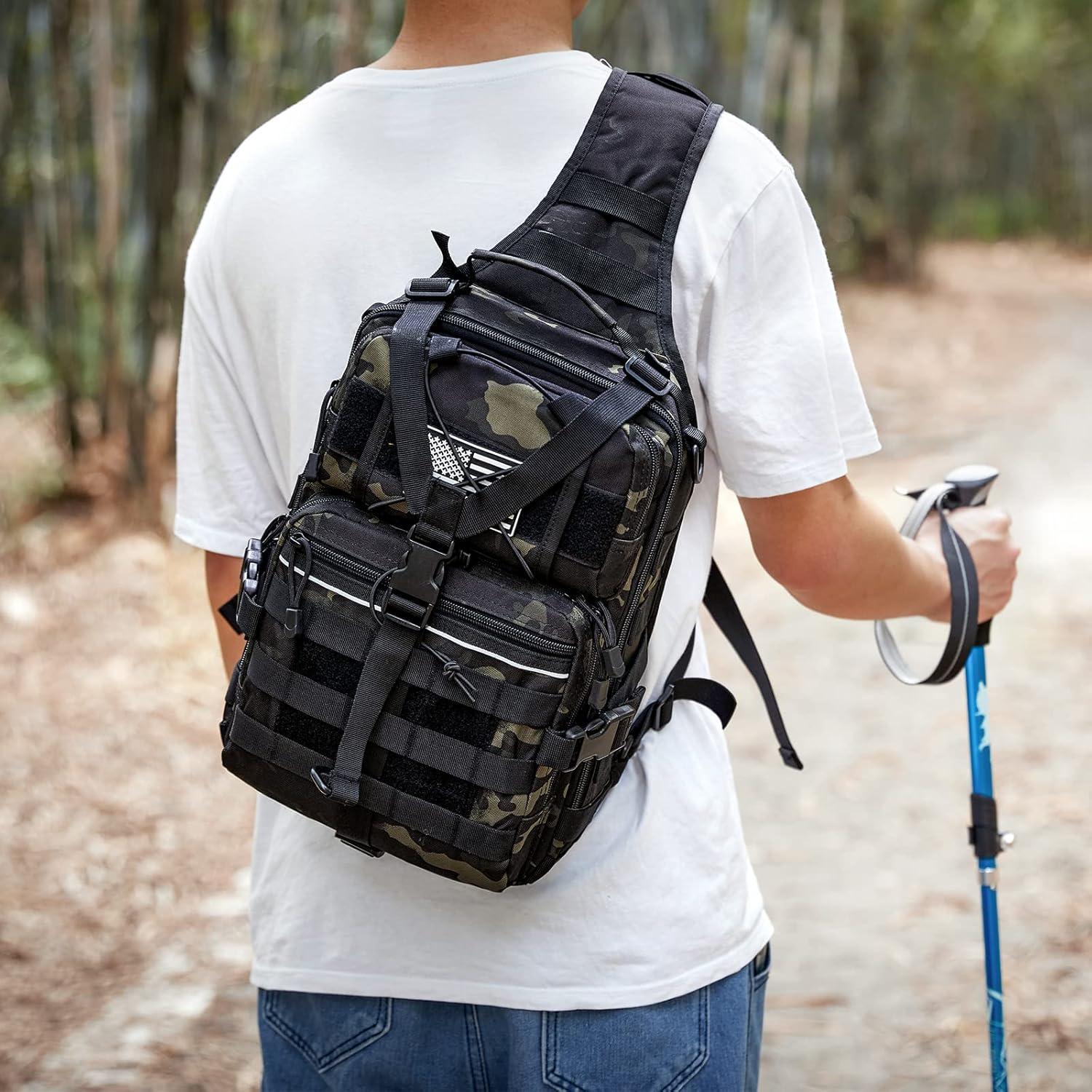 Tactical Sling Rucksack Groß Militär Umhängetasche Outdoor Camping