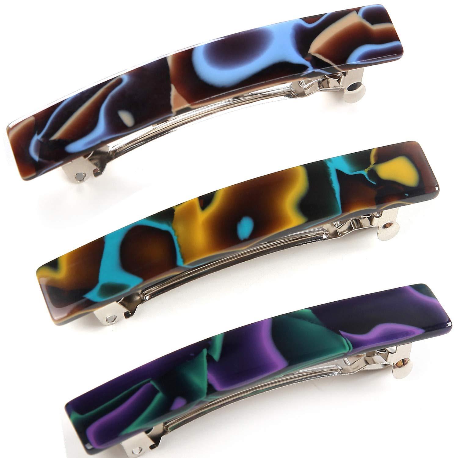 3er Set Automatische Haarspangen Damen Schildpatt Clip