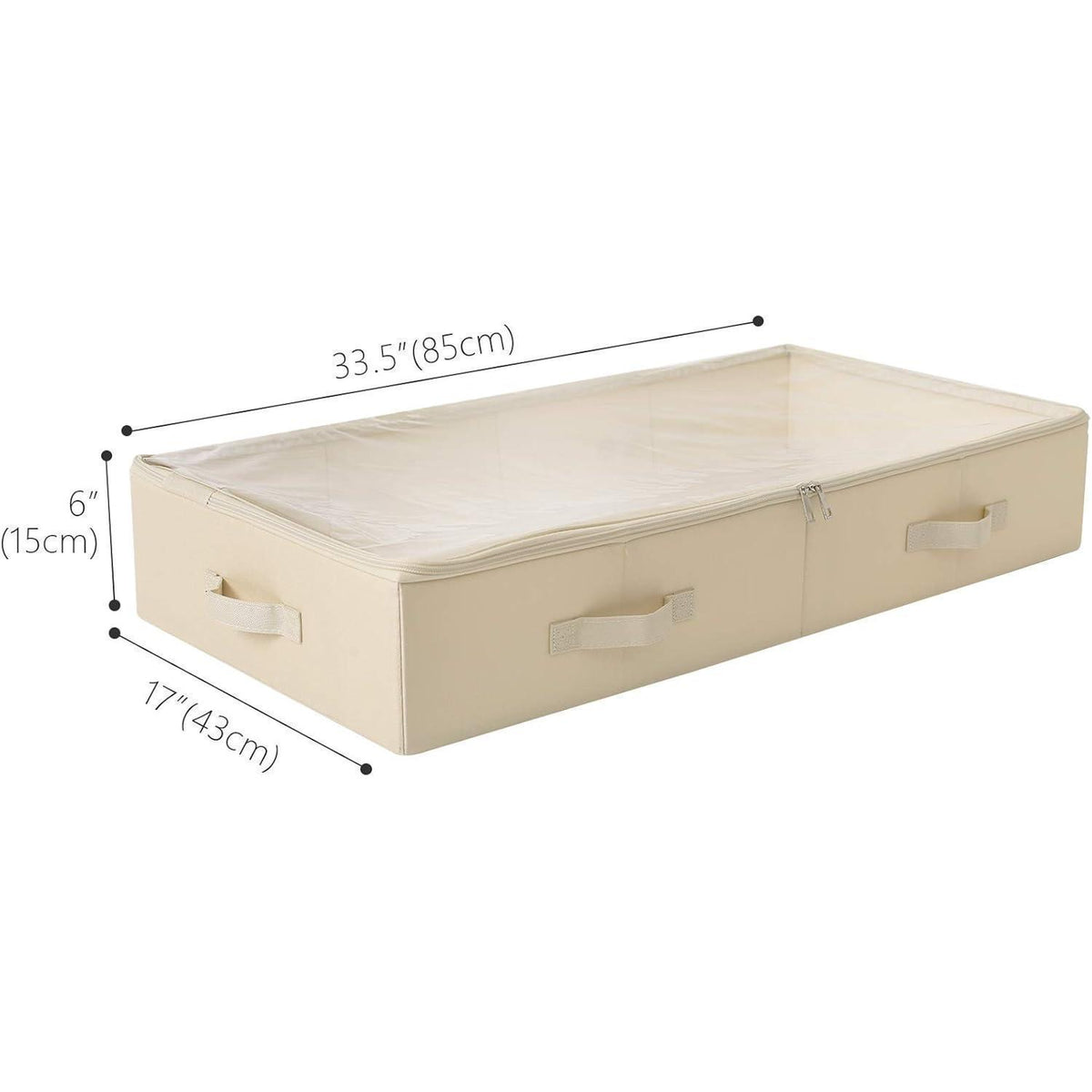 Unterbett-Aufbewahrungsbox mit Deckel, beige, 85cm