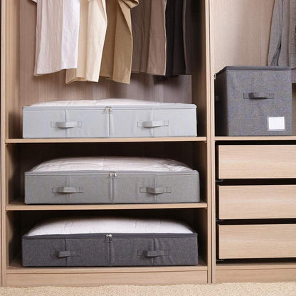 Unterbett-Aufbewahrungsbox mit Deckel, beige, 85cm