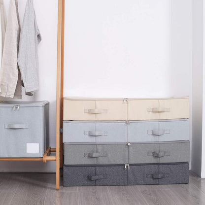 Unterbett-Aufbewahrungsbox mit Deckel, beige, 85cm