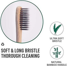 12 Stück Bambuskohle Zahnbürsten Set, Biologisch abbaubare