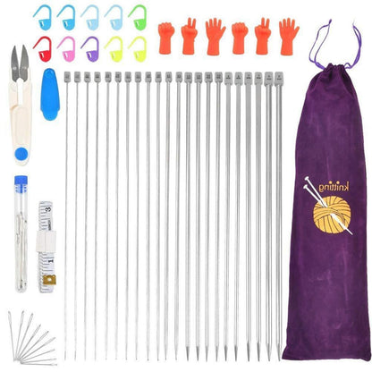 50-teiliges Stricknadel-Set aus Aluminiumlegierung für DIY Projekte
