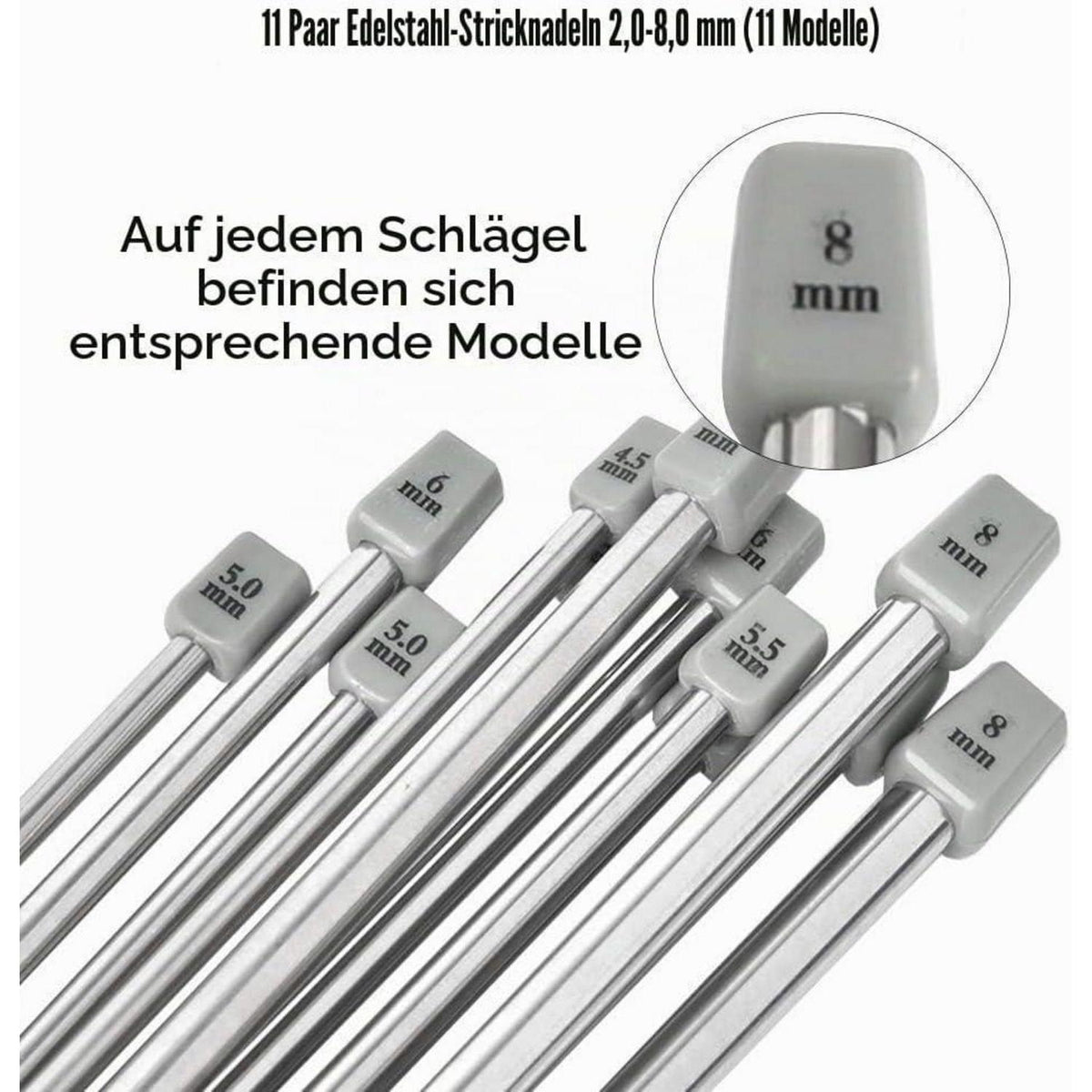 50-teiliges Stricknadel-Set aus Aluminiumlegierung für DIY Projekte