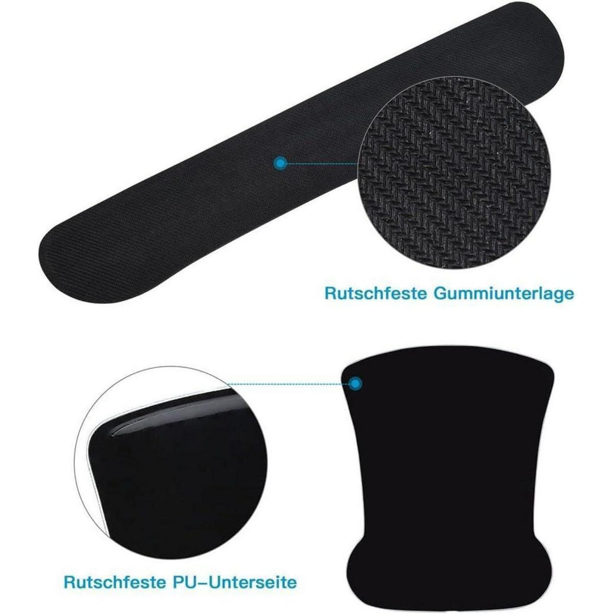 Ergonomisches Mauspad & Handballenauflage Set, rutschfest, waschbar