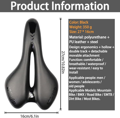 SPGOOD Fahrradsattel Gel Ergonomisch Wasserdicht 27 * 16cm