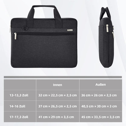 Voova Laptoptasche 360°Schutz 15-16 Zoll Wasserdicht Schwarz