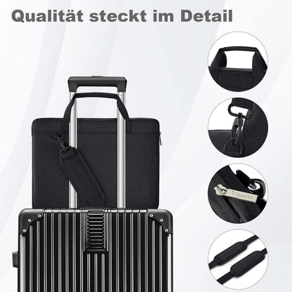 Voova Laptoptasche 360°Schutz 15-16 Zoll Wasserdicht Schwarz
