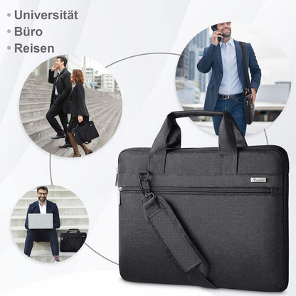 Voova Laptoptasche 360°Schutz 15-16 Zoll Wasserdicht Schwarz