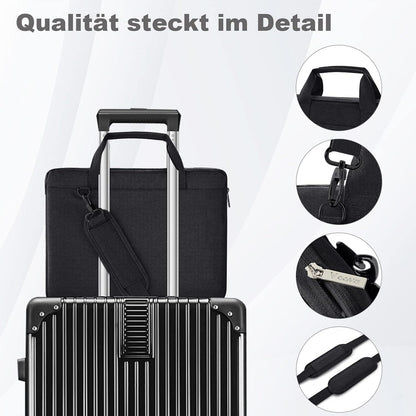 Laptoptasche 15-16 Zoll Wasserdicht 360°Schutz Stoßfest Schwarz