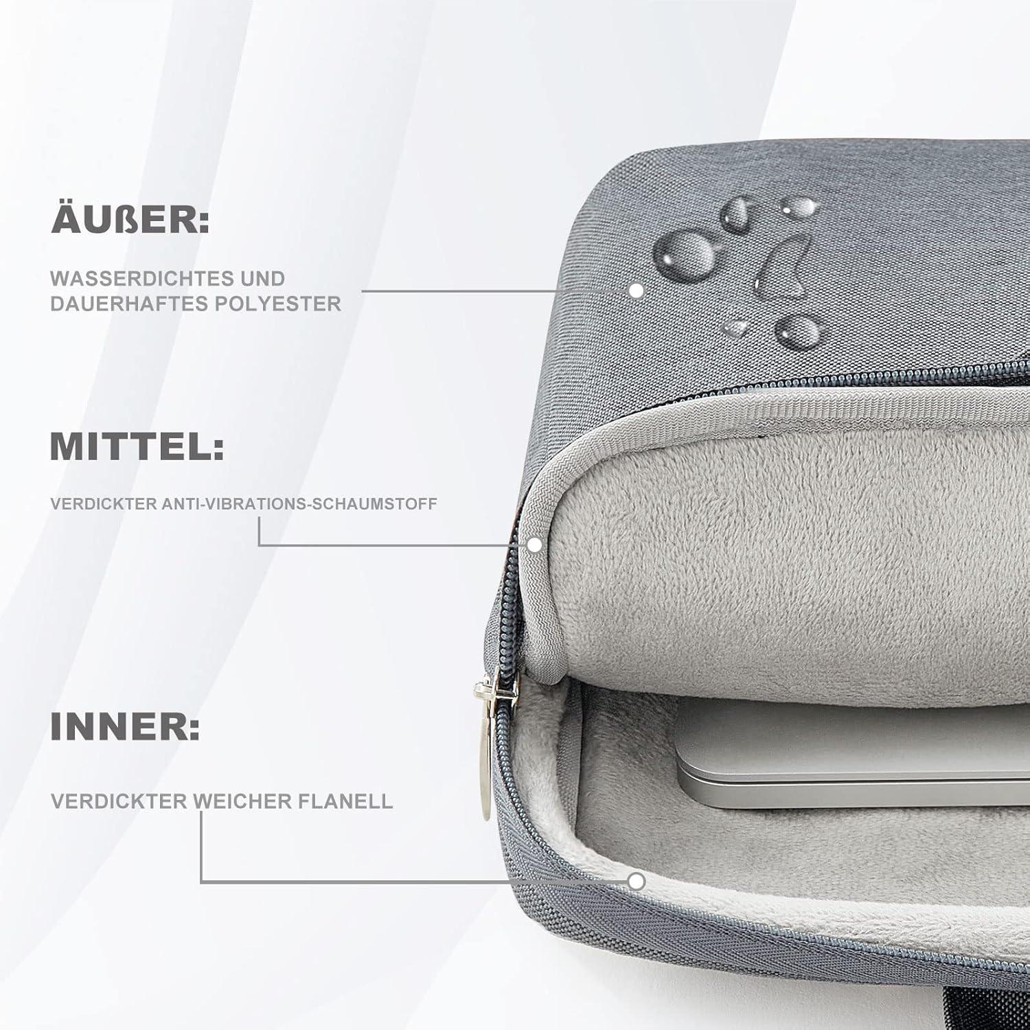 Voova Laptoptasche 14-16 Zoll Wasserdicht 360°Schutz Grau MacBook Dell ASUS HP