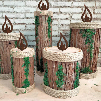 10er Set Rostige Flamme Deko Weihnachten Garten Advent 12x6cm
