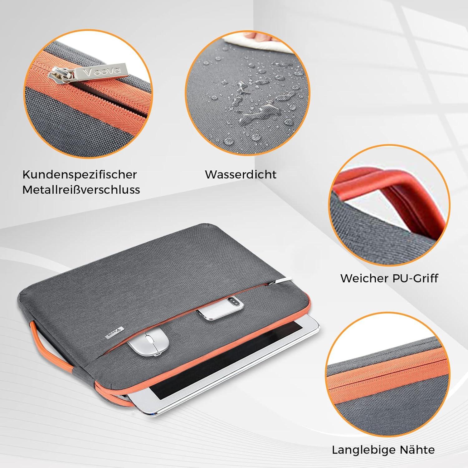 Voova Laptop Hülle 11.6-13.3 Zoll Laptoptasche iPad MacBook Air Pro M1 M2 2020 2022 Dunkelgrau