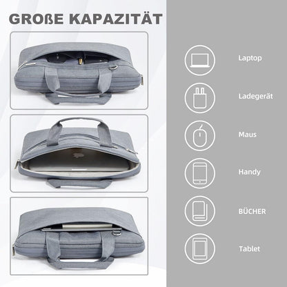 Voova Laptoptasche 360°Schutz 17,3 Zoll Wasserdicht Grau - Kompatibel mit Apple Dell HP@Tablet - Stoßfest Umhängetasche