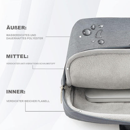 Voova Laptoptasche 17-17,3 Zoll Wasserdicht Stoßfest Umhängetasche Grau Apple