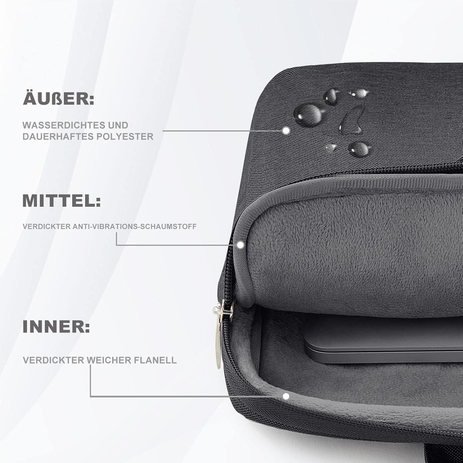 Voova Laptoptasche 17-17,3 Zoll Wasserdicht Schutz Schwarz