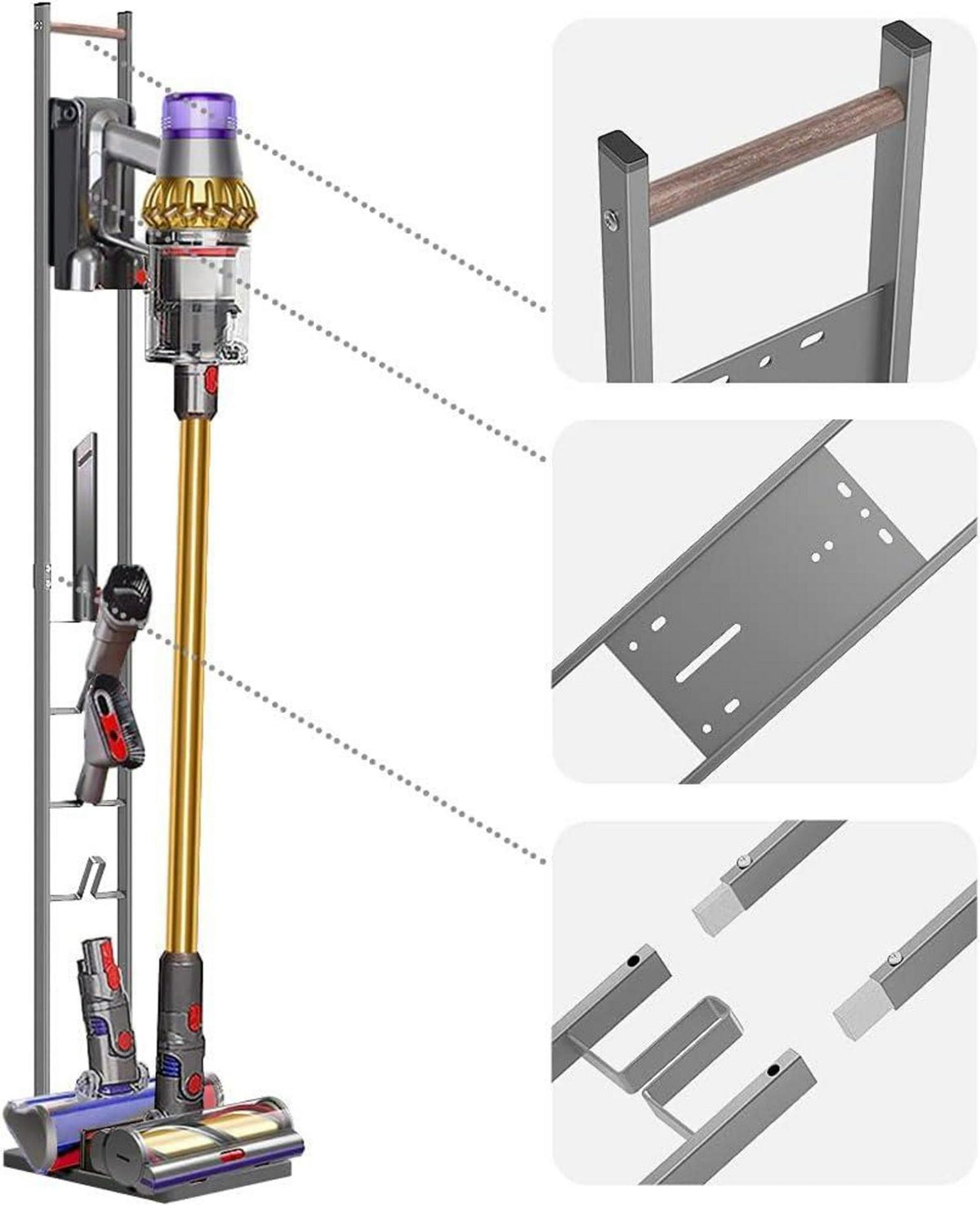 Staubsaugerhalterung freistehend Bodenständer für Dyson V15 V12 V11 V10
