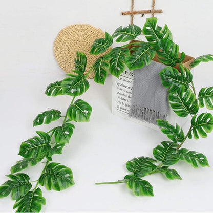 Künstliche Palmblätter Girlande Vine Turtle Blätter 180 cm für Zuhause Hochzeit