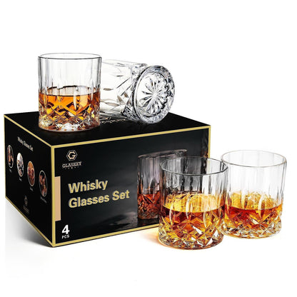 Whisky Gläser 4er Set | 320ml Kristallglas | Geschenk für Männer