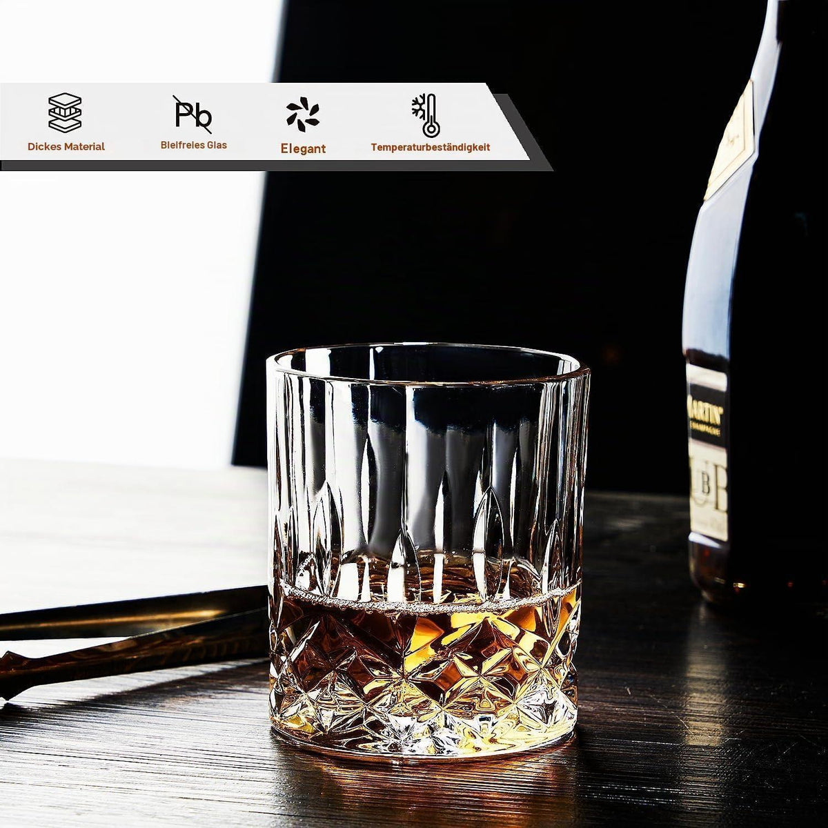 Whisky Gläser 4er Set | 320ml Kristallglas | Geschenk für Männer