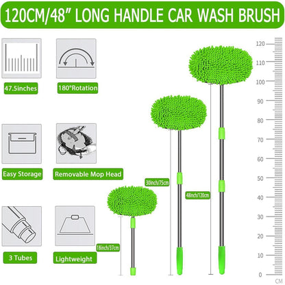 Auto Waschbürste Teleskop-Mikrofaserbürste 120cm 2-in-1