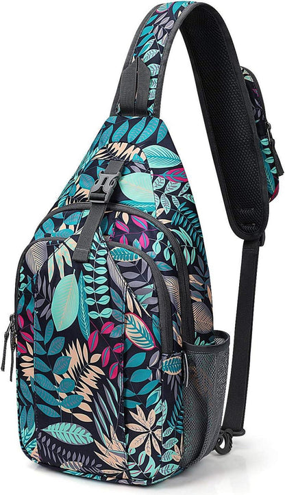 G4Free Sling Bag Rucksack Diebstahlschutz Brusttasche Umhängetasche Crossbody Fitnessstudio Tagesrucksack mit Kopfhörerloch für Outdoor Radfahren
