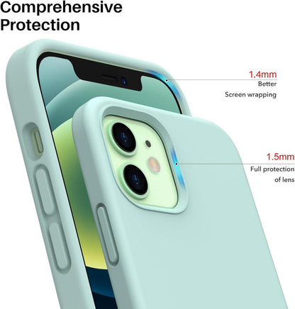 Silikon Hülle für iPhone 12 Pro 6,1 - Stoßfestes Gel Bumper in Minzgrün