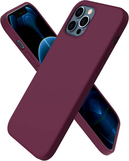 iPhone 12 Pro 6,1 Silikon Case Voller Schutz Weinrot