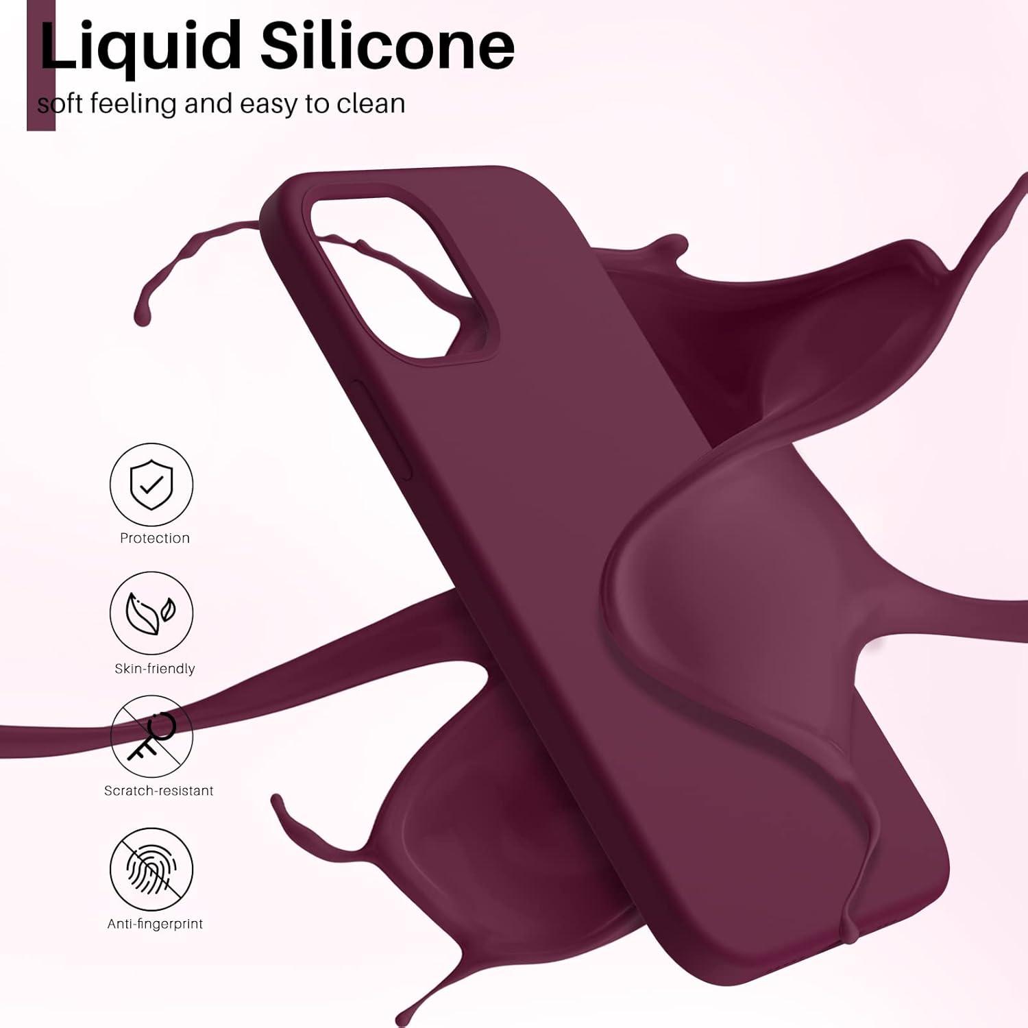 iPhone 12 Pro 6,1 Silikon Case Voller Schutz Weinrot