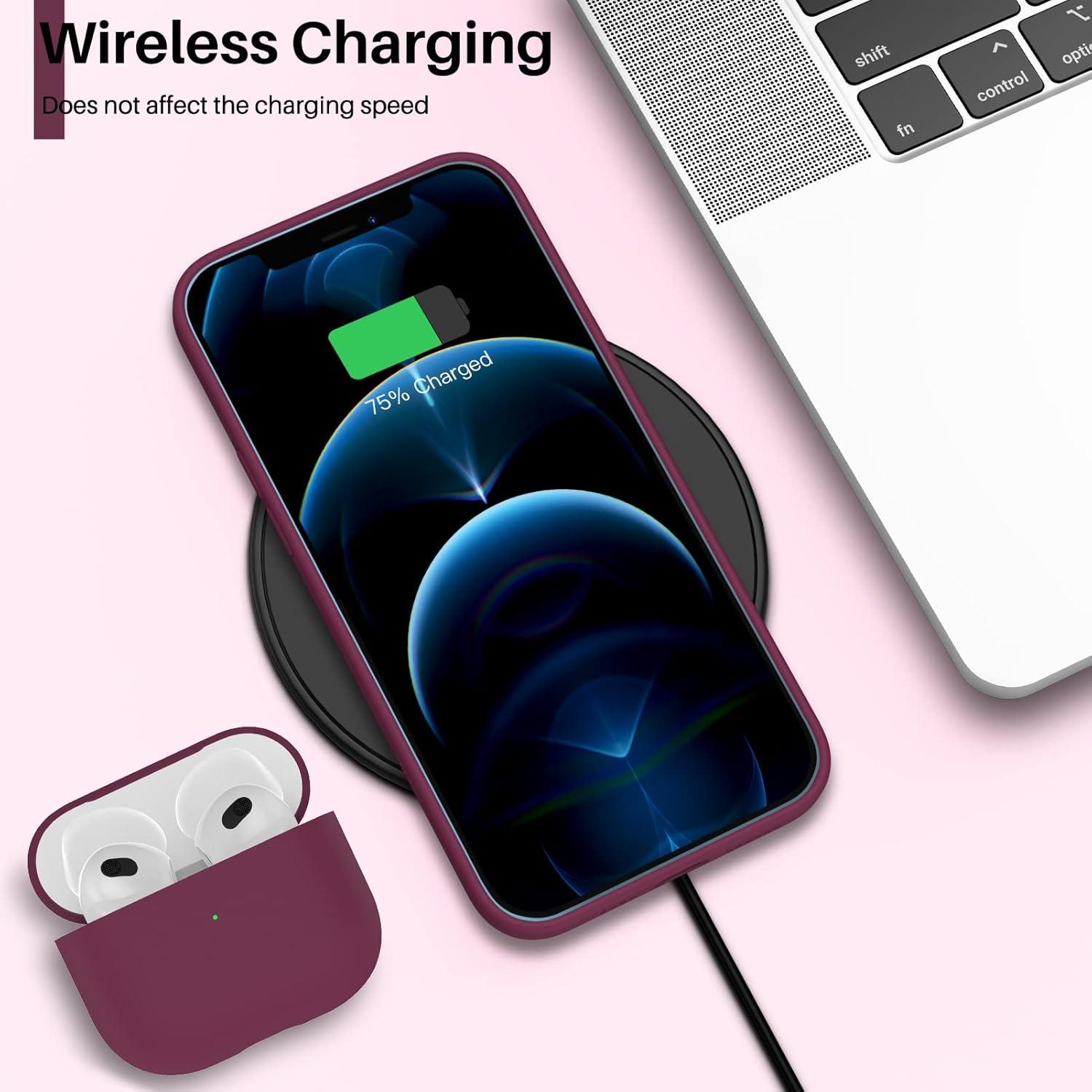 ORNARTO iPhone 12 Hülle 6,1 Zoll Silikon Case Voller Schutz Flüssig Silikon