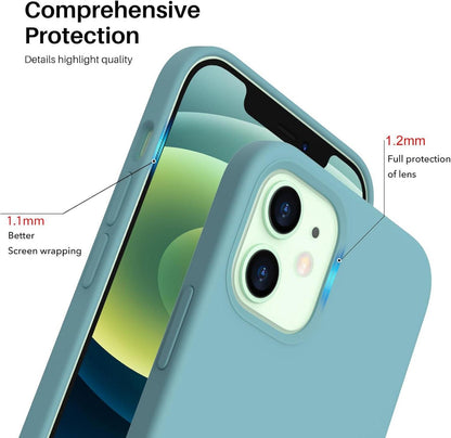 ORNARTO iPhone 12 Mini 5,4 Silikon Case Ultra Dünn Voller Schutz Flüssig Silikon Handyhülle