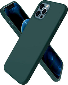 iPhone 12 Pro Silikon Case Hülle ultra dünn Olivgrün