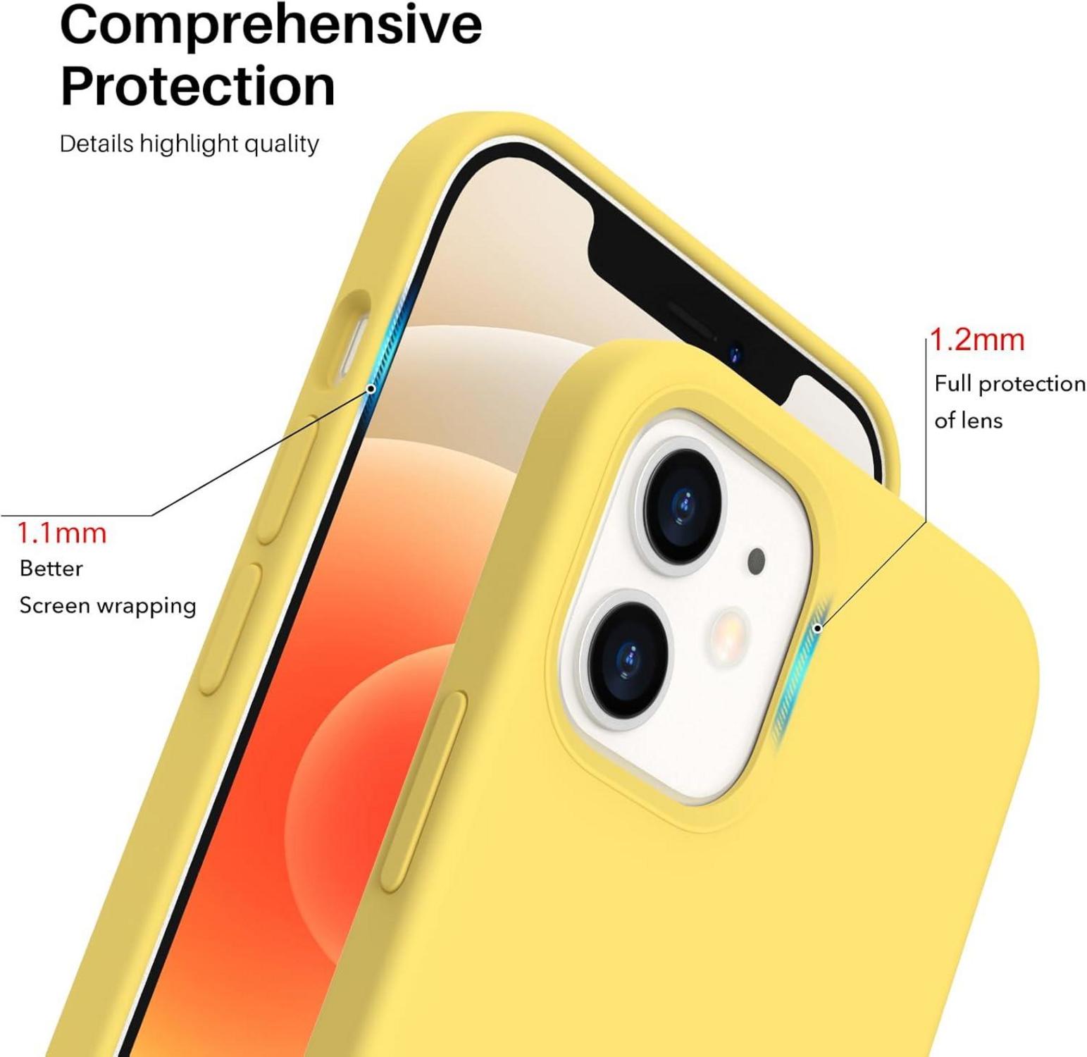 ORNARTO iPhone 12 | 12 Pro 6,1 Silikon Case Zitronengelb