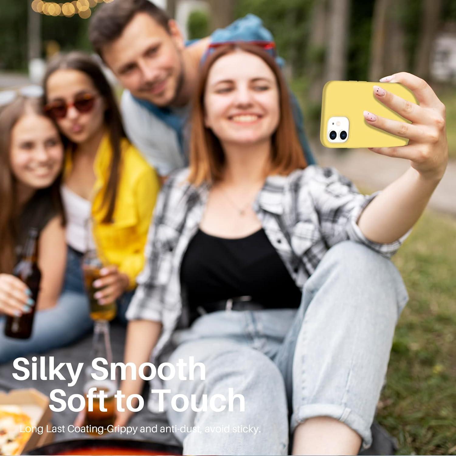 Flüssig Silikon Hülle iPhone 12 | 12 Pro 6,1 Zoll Gelb Schutzhülle