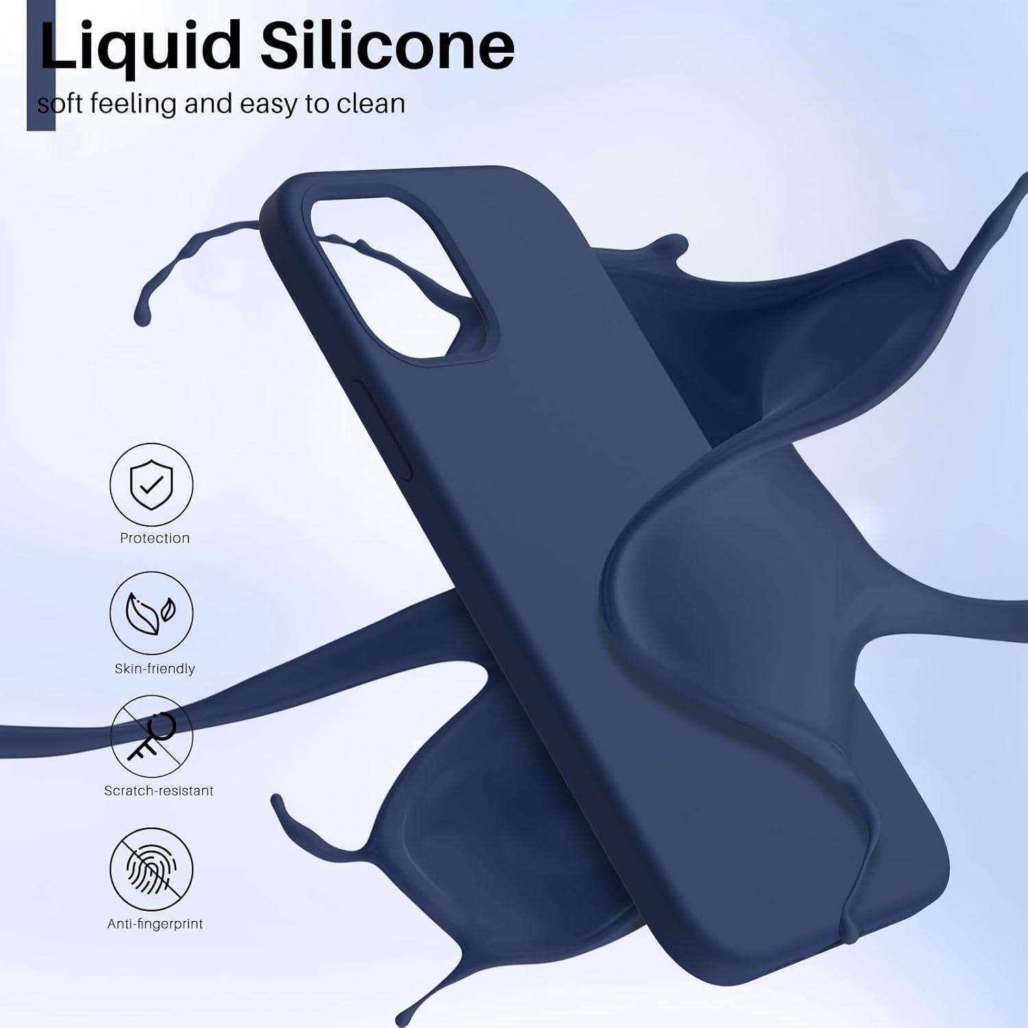 iPhone 12 Mini Silikon Case Ultra Dünn Flüssig Dunkelmarine