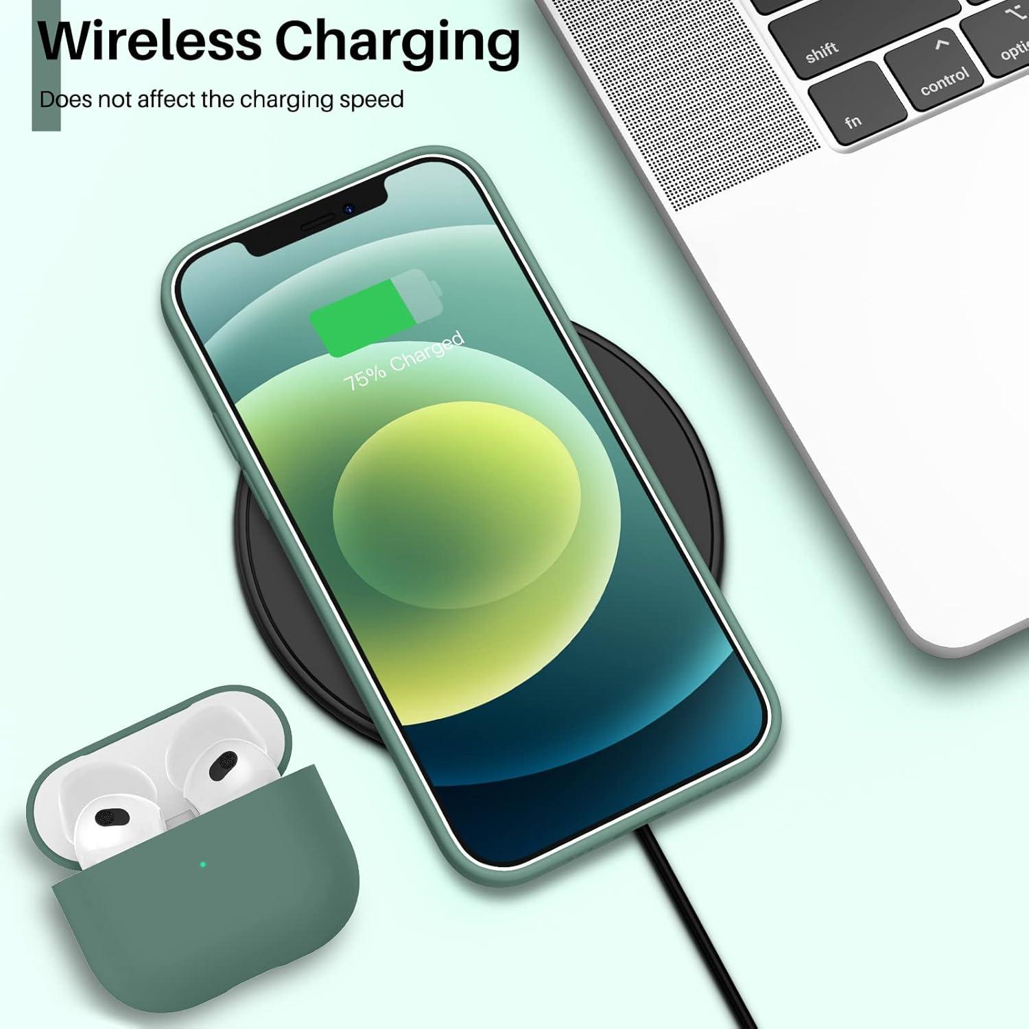 ORNARTO iPhone 12 Pro 6,1 Silikon Case Flüssig Hülle Vollschutz